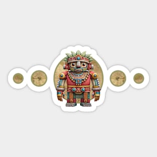 PREHISPANIC SCULPTURE DRAWING ROBOT MEXICO ART D1 Sticker